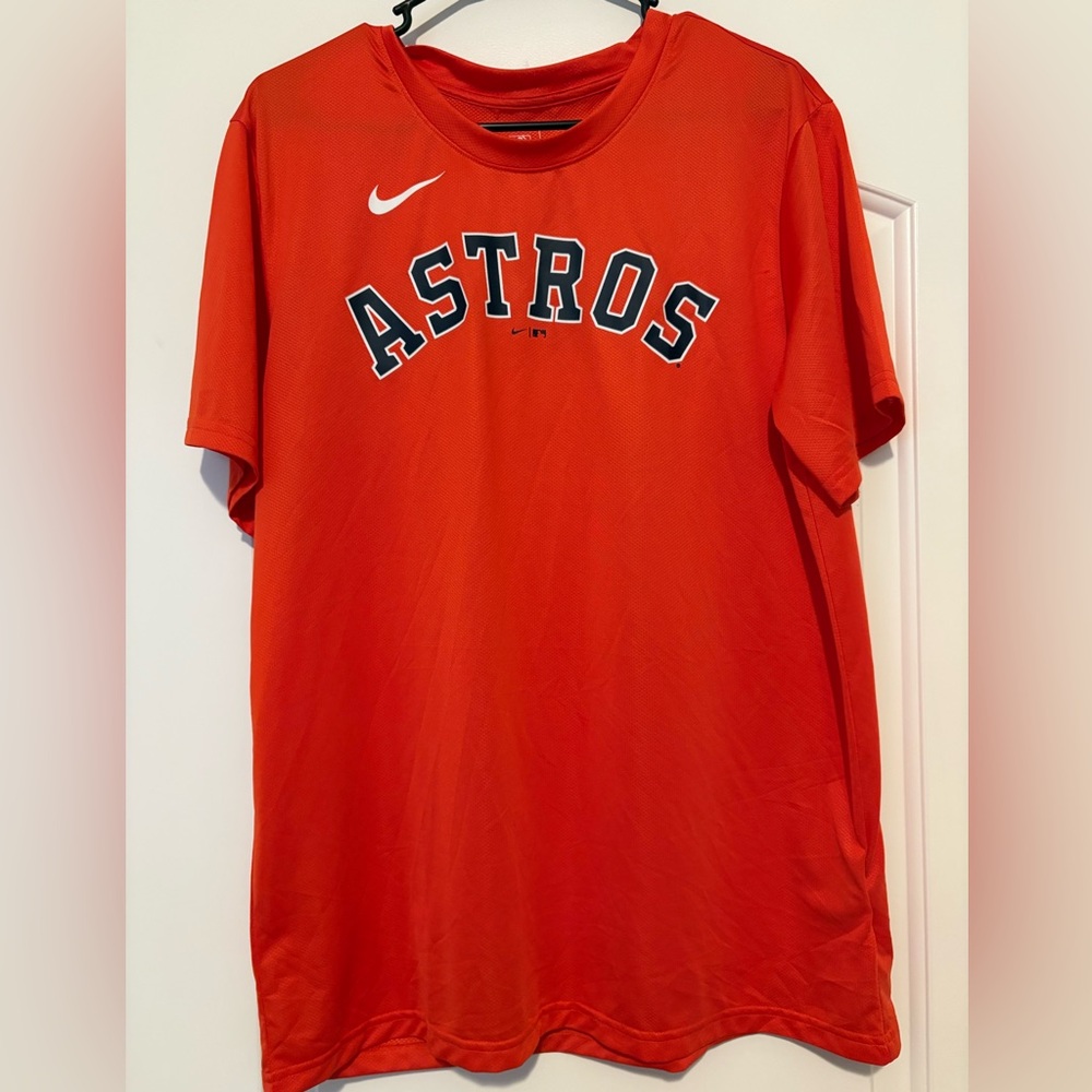 Houston Astros Nike Dri-Fit T-Shirt Men's Large Orange MLB Athletic Tee